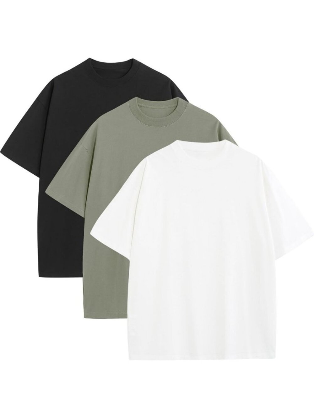 Men's Oversized Heavyweight Cotton Tee - Soft Crew Neck Short Sleeve Classic